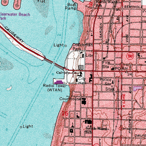 Topographic Map of Bayfront Tennis Complex, FL