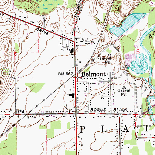 Topographic Map of Belmont Station (historical), MI