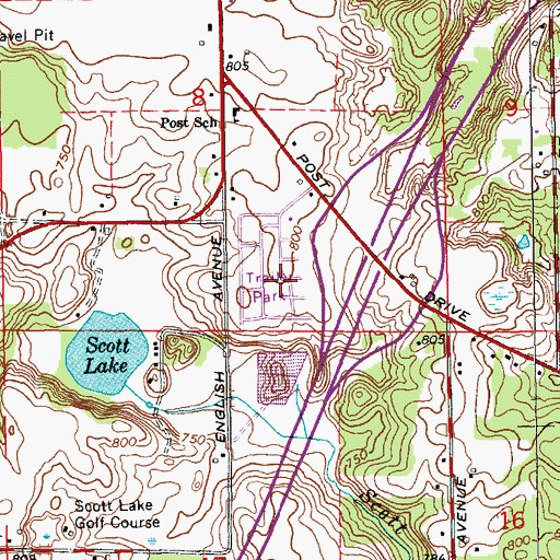 Topographic Map of Northern Estates Mobile Village South, MI