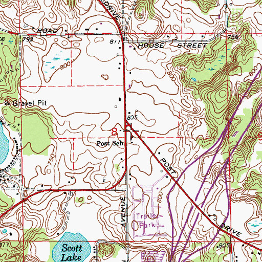 Topographic Map of Church of the Holy Spirit, MI