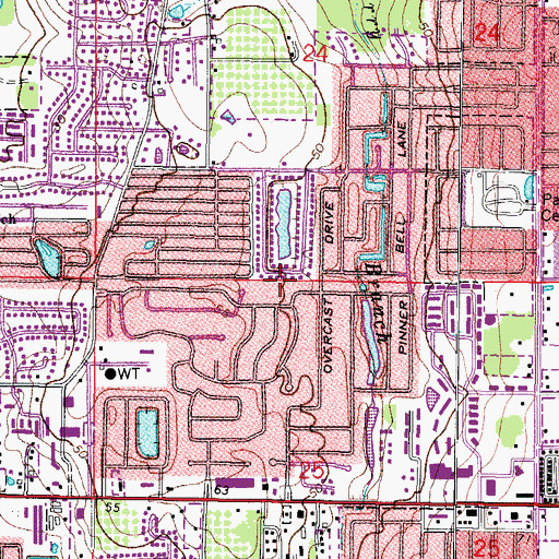 Topographic Map of Amberlea Park, FL