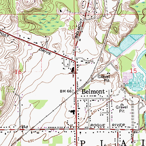 Topographic Map of Church of the Assumption, MI