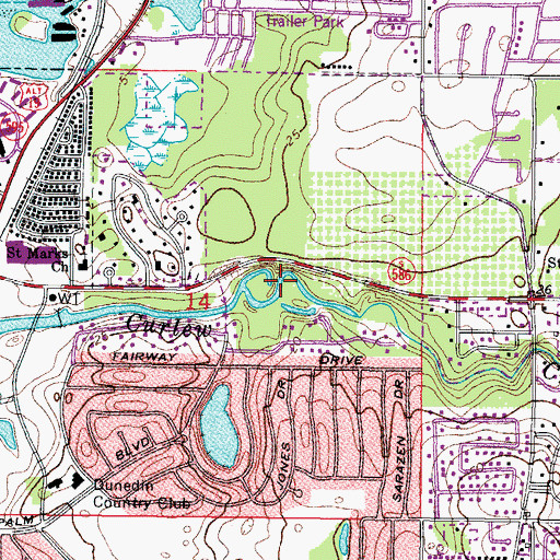 Topographic Map of Curlew Creek Park, FL