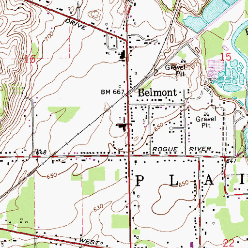 Topographic Map of Belmont Elementary School, MI