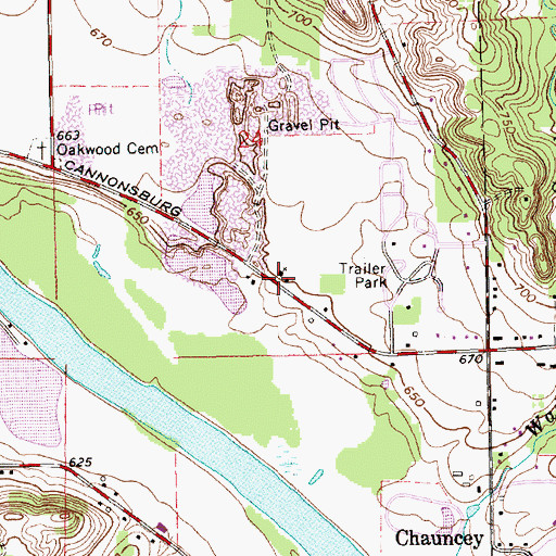 Topographic Map of Grace Community Church, MI
