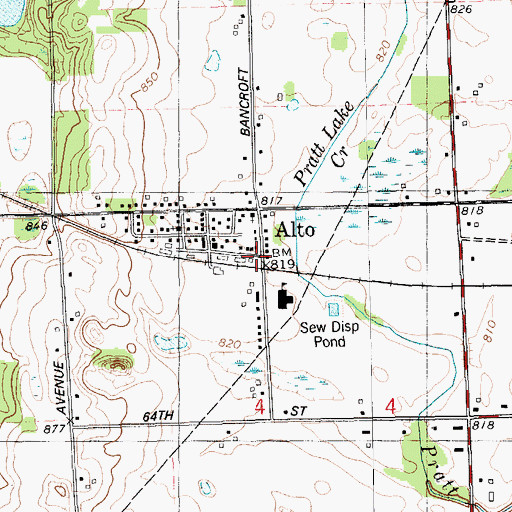 Topographic Map of Alto Station, MI
