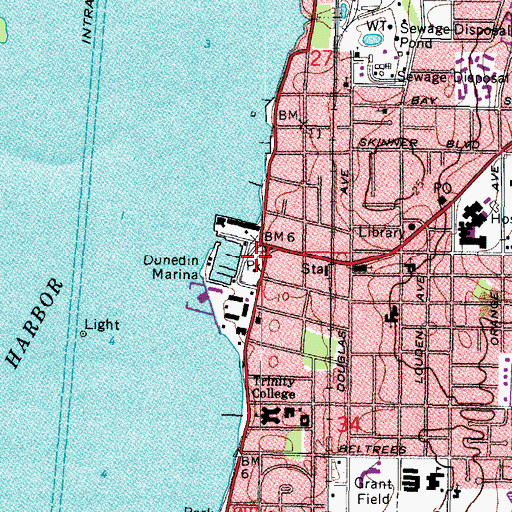 Topographic Map of Edgewater Park, FL