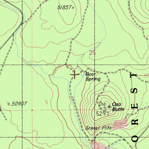 Topographic Map of Bear Spring, CA