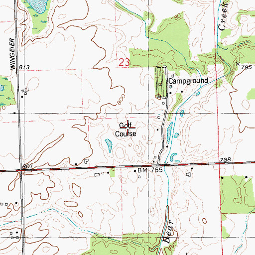 Topographic Map of Tyler Creek Golf Club, MI