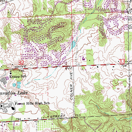 Topographic Map of Ada Congregational Church, MI