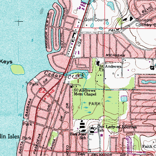 Topographic Map of Hammock Park, FL