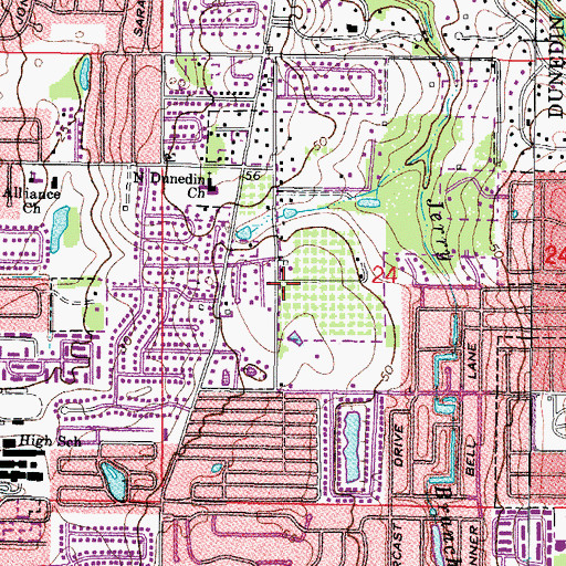 Topographic Map of Happy Tails Dog Park, FL