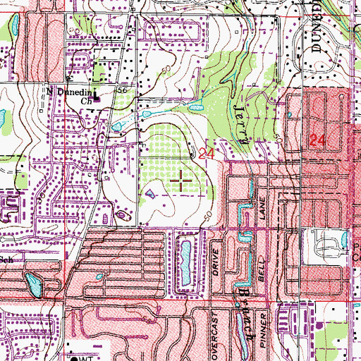 Topographic Map of Louis A Vanech Recreation Complex, FL