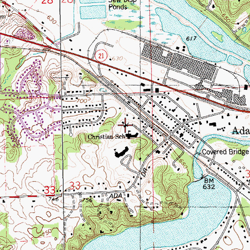Topographic Map of Ada Christian Reformed Church, MI