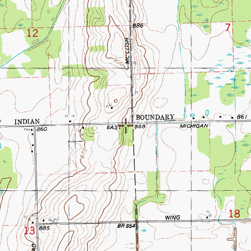 Topographic Map of Saint Patrick Parish, MI