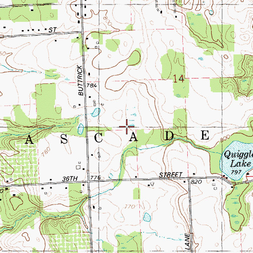 Topographic Map of Quail Ridge Golf Club, MI