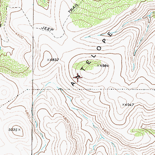 Topographic Map of Antelope Hills, AZ