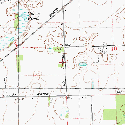 Topographic Map of Spencer Mills Cemetery, MI