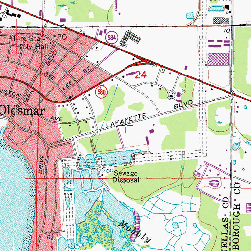 Topographic Map of Bicentennial Park, FL
