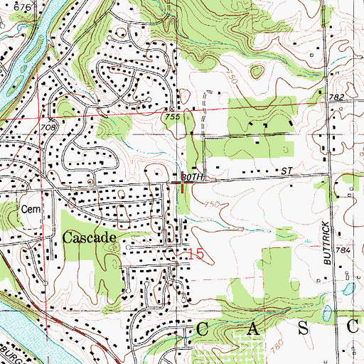 Topographic Map of Little Cook Cemetery (historical), MI