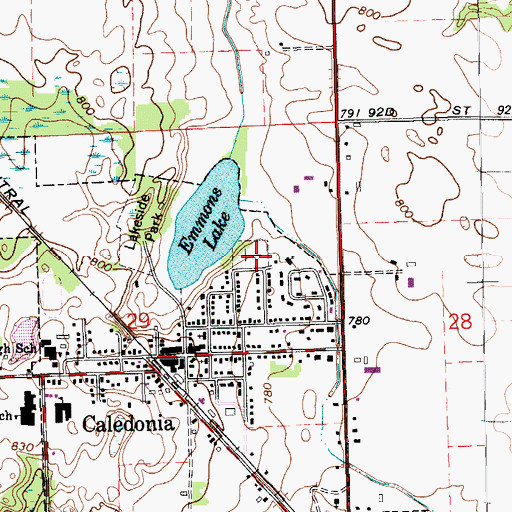 Topographic Map of Lakeside Cemetery, MI