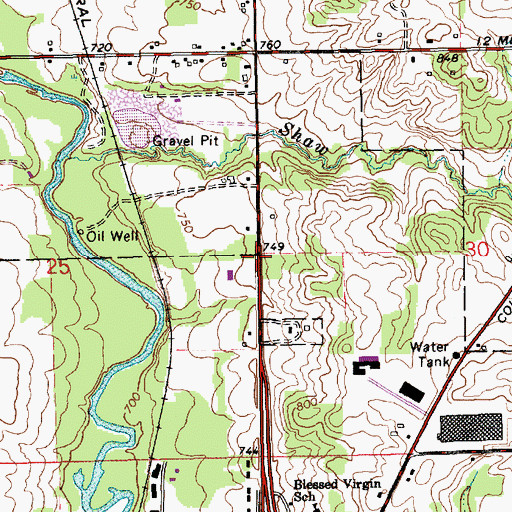 Topographic Map of Briggs Family Cemetery, MI