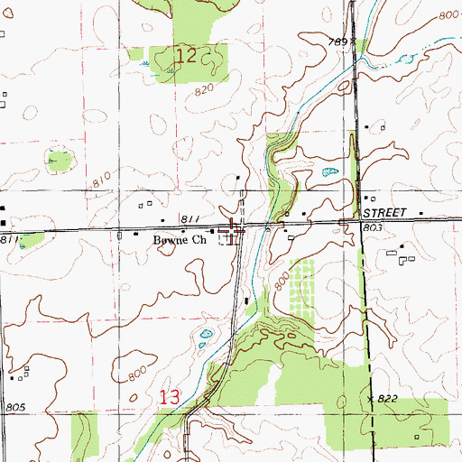 Topographic Map of Mennonite Cemetery, MI
