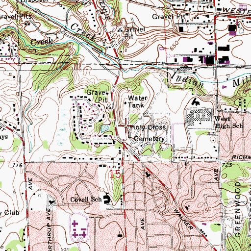 Topographic Map of White Cemetery, MI