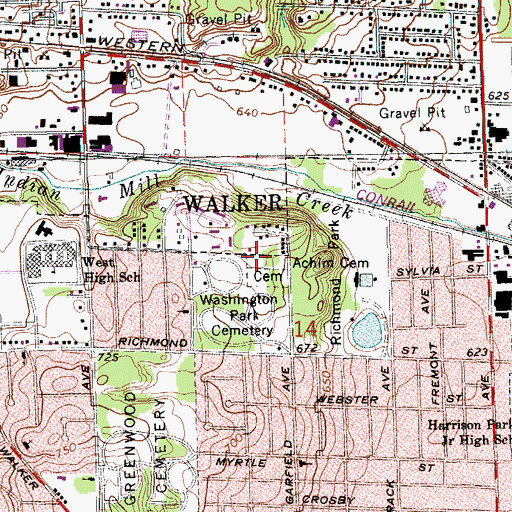 Topographic Map of Saints Peter and Paul's Lithuanian Catholic Cemetery, MI