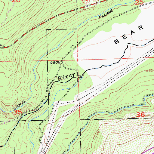 Topographic Map of Bear Valley, CA