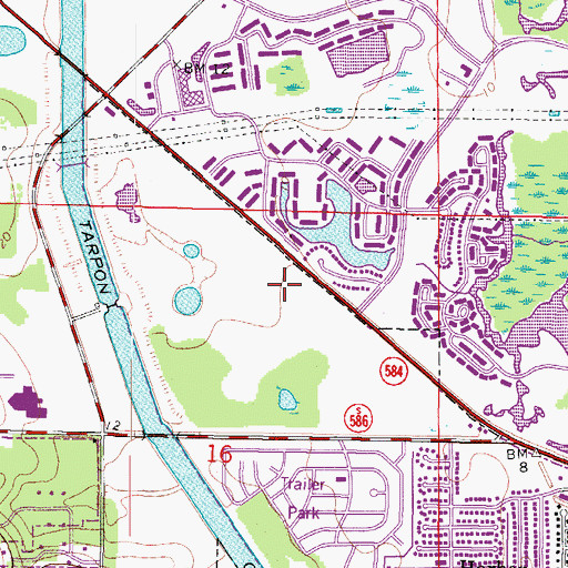 Topographic Map of Canal Park, FL