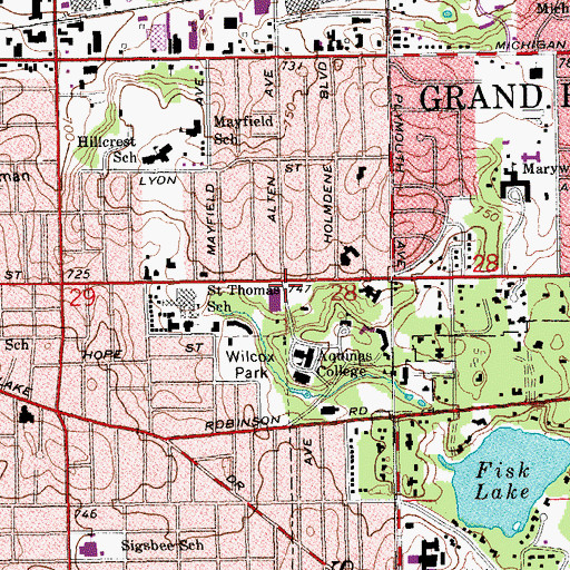 Topographic Map of Mathias Alten Home and Studio Historical Marker, MI