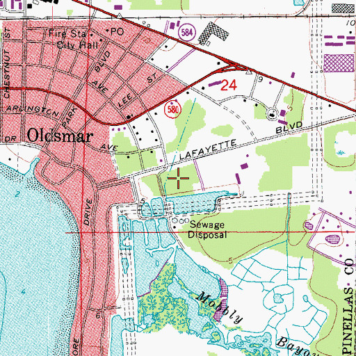 Topographic Map of Mobbly Bayou Wilderness Preserve North Support Area, FL