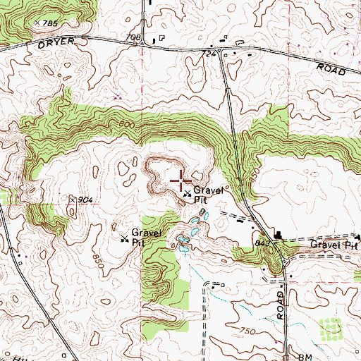 Topographic Map of Victor Quarry, NY