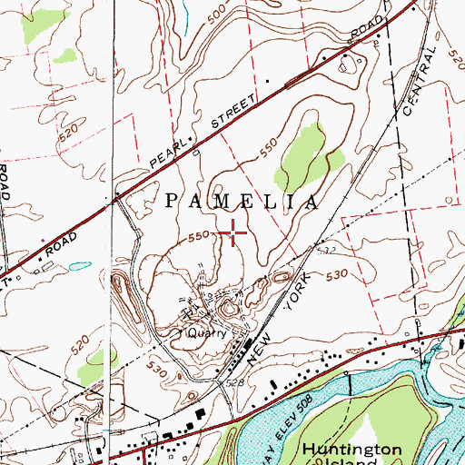 Topographic Map of Watertown Quarry, NY
