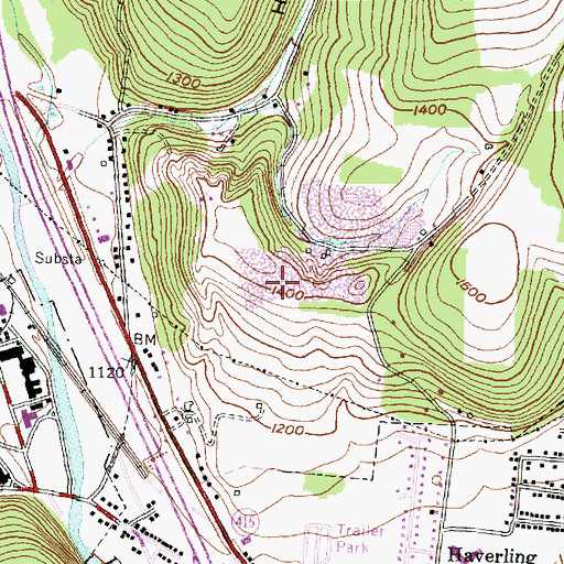 Topographic Map of Bath Quarry, NY