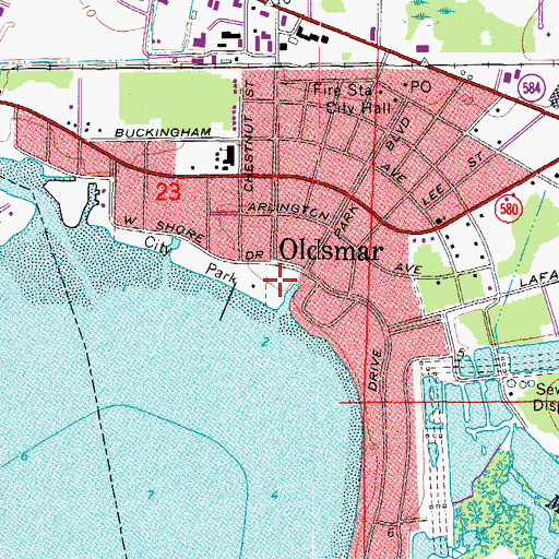 Topographic Map of R E Olds Park, FL