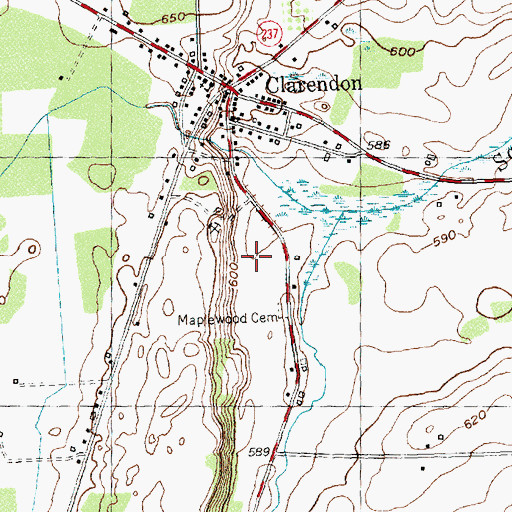 Topographic Map of Clarendon Quarry, NY