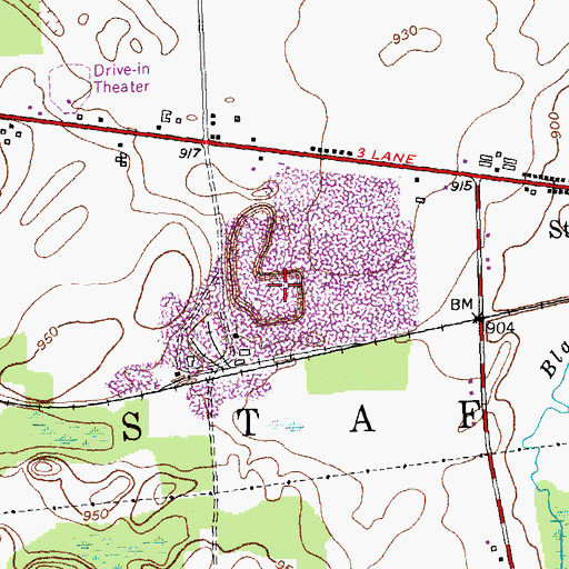 Topographic Map of Stafford Quarry, NY