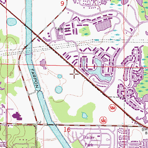 Topographic Map of Oldsmar BMX, FL
