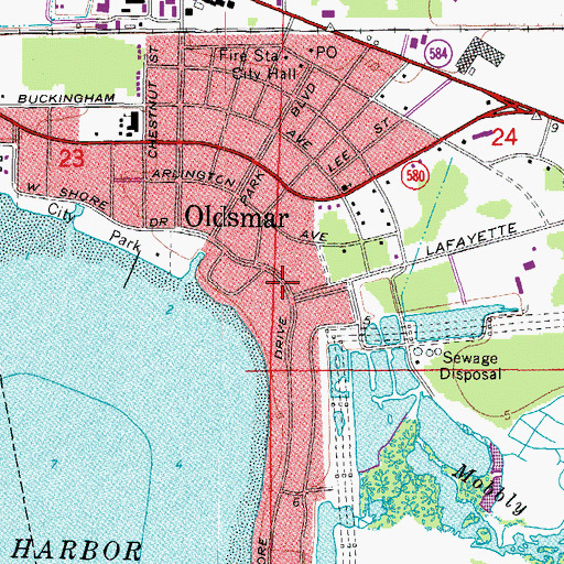 Topographic Map of Veterans Memorial Park, FL