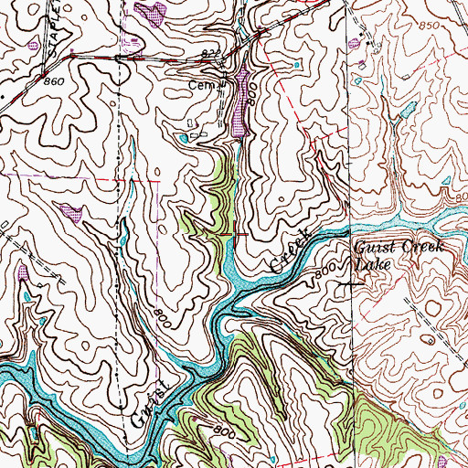 Topographic Map of Andrews Branch, KY