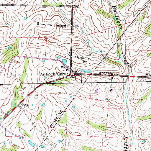 Topographic Map of Antioch Christian Church (historical), KY