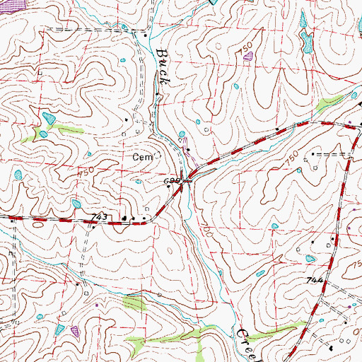 Topographic Map of Buck Creek Station (historical), KY