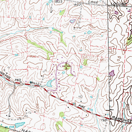 Topographic Map of Captain Samuel Wells Station (historical), KY
