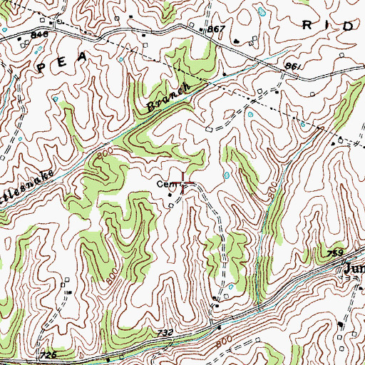 Topographic Map of Carpenter Cemetery, KY