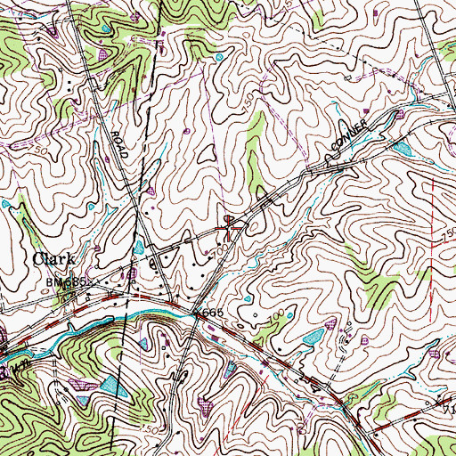 Topographic Map of Clark Railroad Station (historical), KY