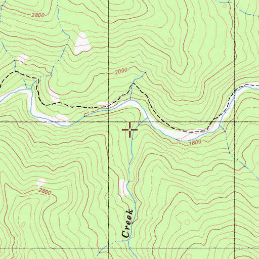 Topographic Map of Bear Valley Creek, CA