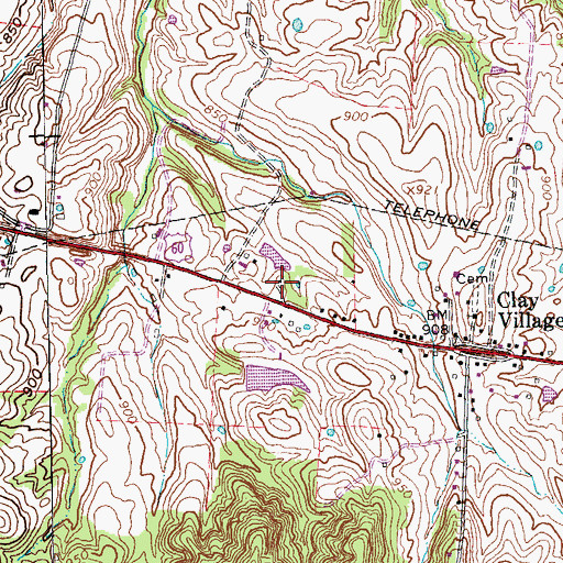 Topographic Map of Cross Keys Tavern (historical), KY