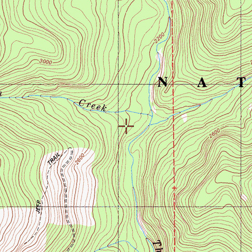 Topographic Map of Bear Valley Creek, CA